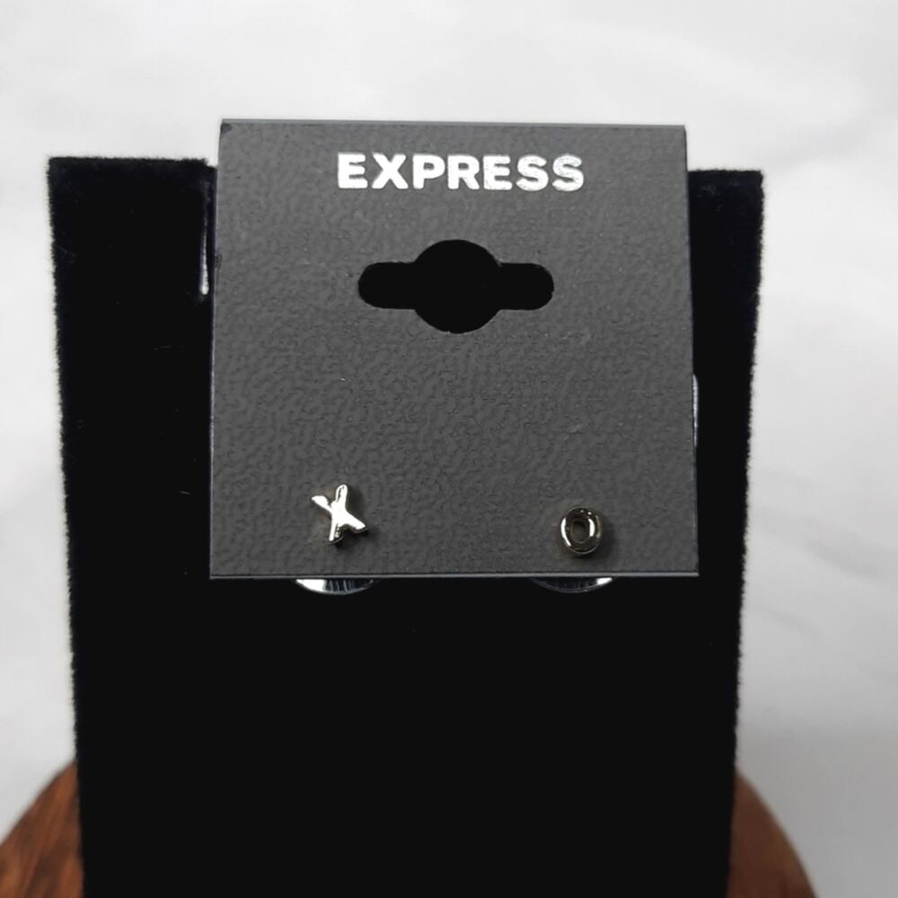 Express Tiny Gold Tone X And O Stud Earrings